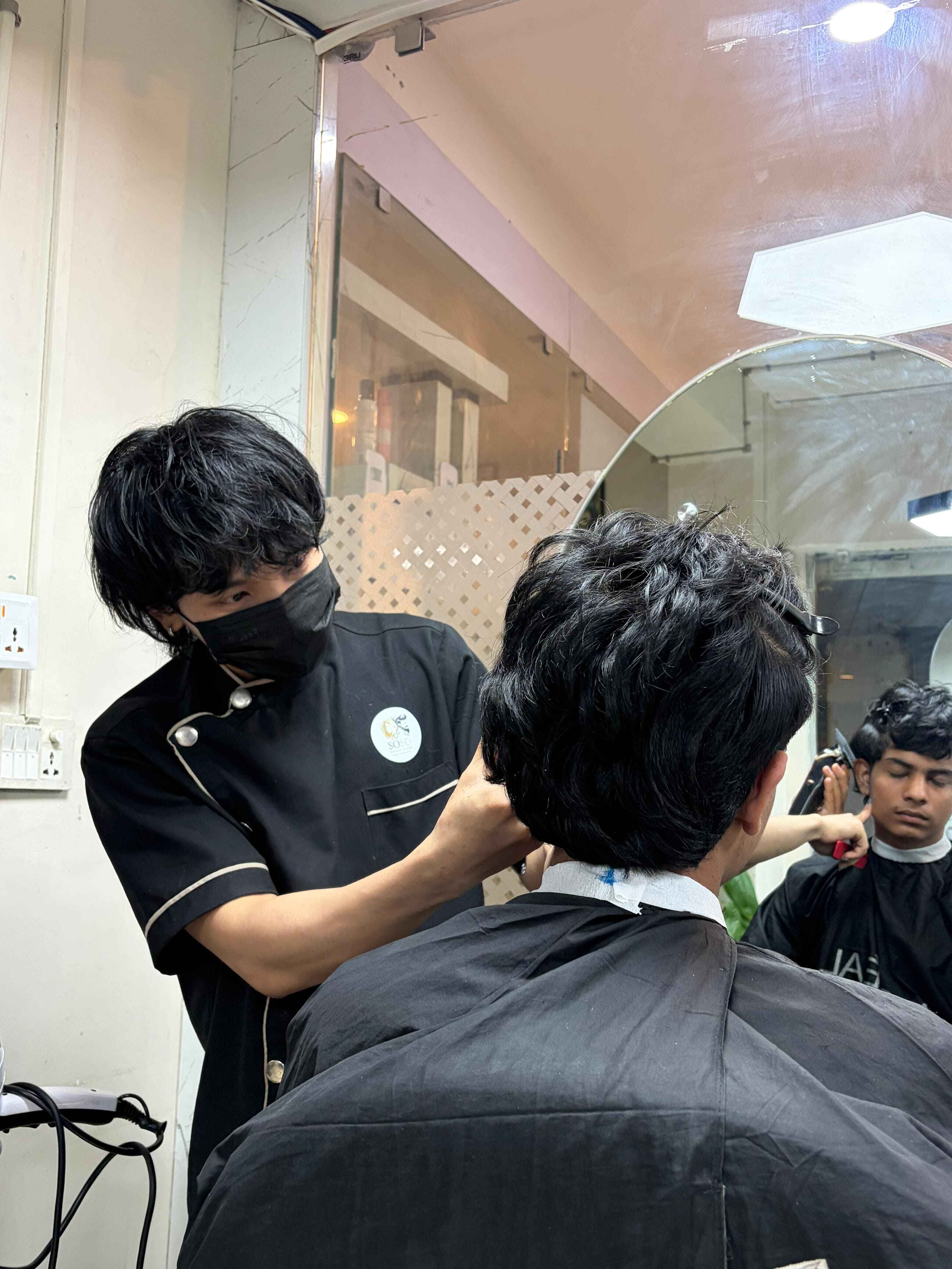 Barber at work